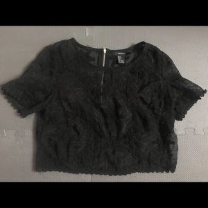 Semi-sheer embroidered blouse